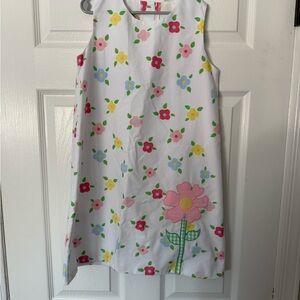 Beaufort Bonnet Company White Easter  Dress with Pink, Yellow, and Blue Flowers